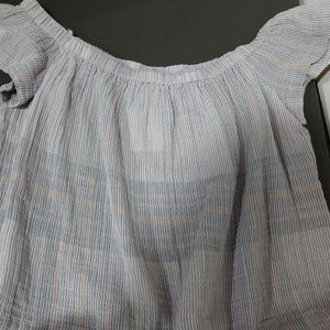 Cloth & Stone Lt. Blue 100% Cotton Top Size L NWT